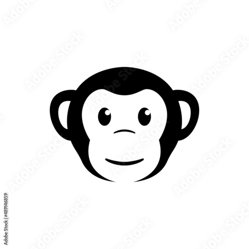 Canvas Print Cute monkey face vector illustration on white background