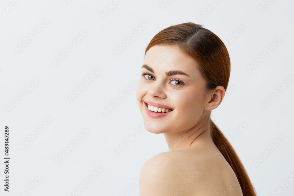 pretty woman bare shoulders pure skin glamor close-up Lifestyle pretty woman bare shoulders pure skin glamor close-up Lifestyle