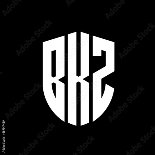 BKZ letter logo design. BKZ modern letter logo with black background. BKZ creative  letter logo. simple and modern letter logo. vector logo modern alphabet font overlap style. Initial letters BKZ   photo