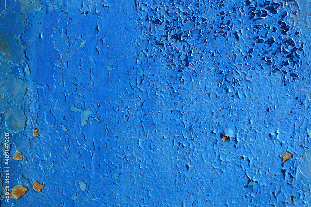 Texture of old metal with peeling paint. 