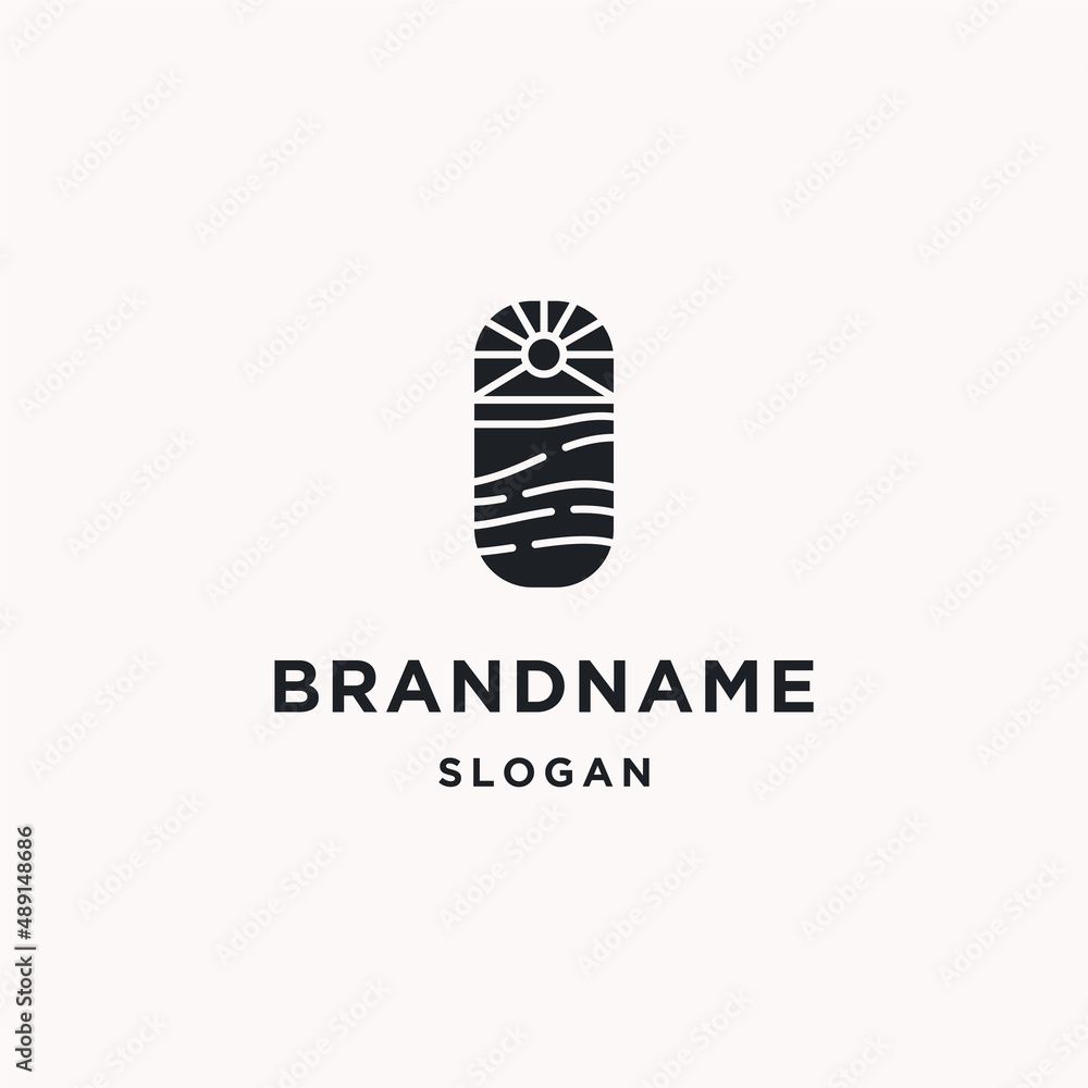 The beach logo icon design template The beach logo icon design template