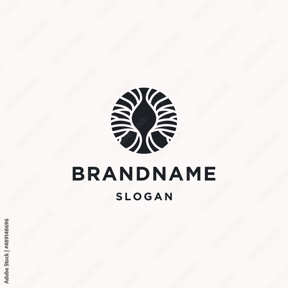 Tree abstract logo icon design template