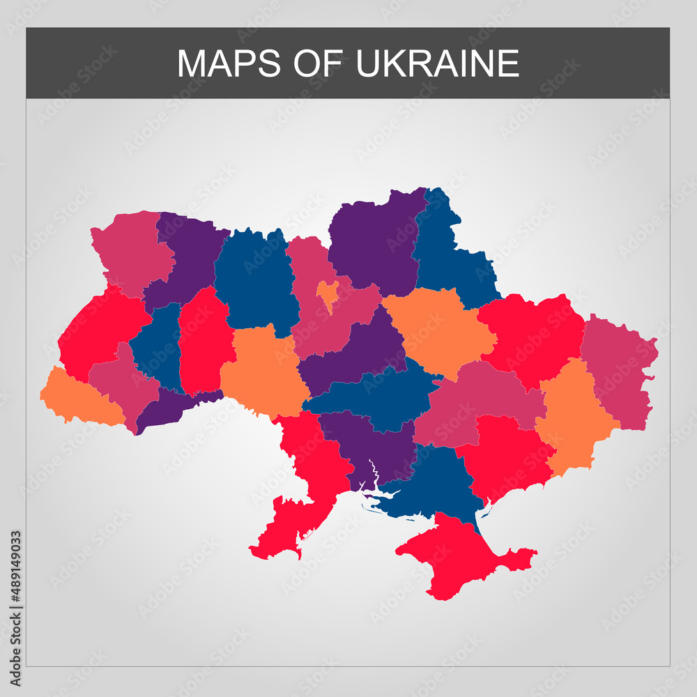 map of Ukraine in vector map of Ukraine in vector