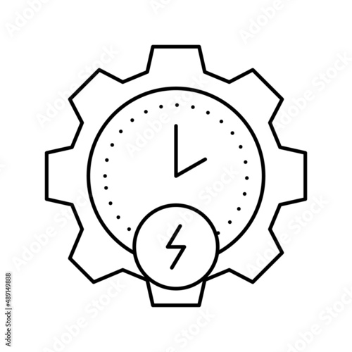 time of energy saving line icon vector illustration