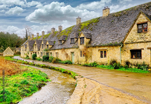 The historical weavers cottages in Arlington Row in Bibury photo
