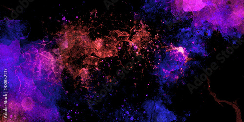 Colorful deep Cosmic Background. Galaxy banner art.