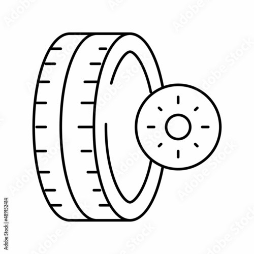 summer season tires line icon vector illustration