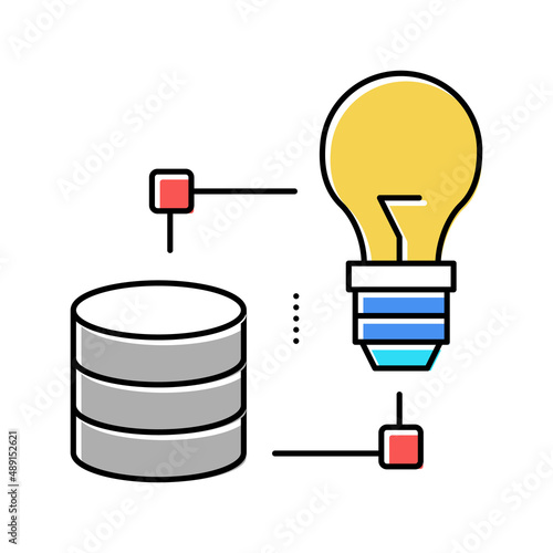idea realization digital processing color icon vector illustration
