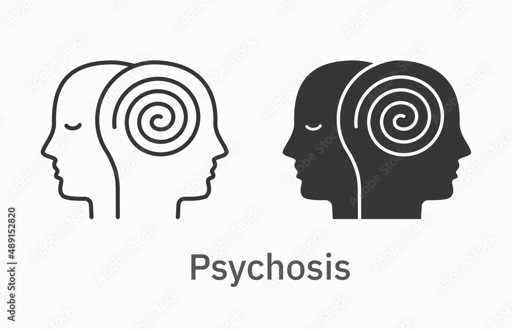 Bipolar disorder icon on white background. Vector illustration. Bipolar disorder icon on white background. Vector illustration.