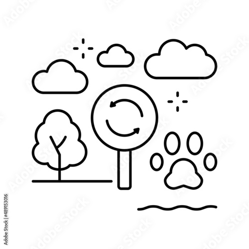 biotope ecosystem line icon vector illustration