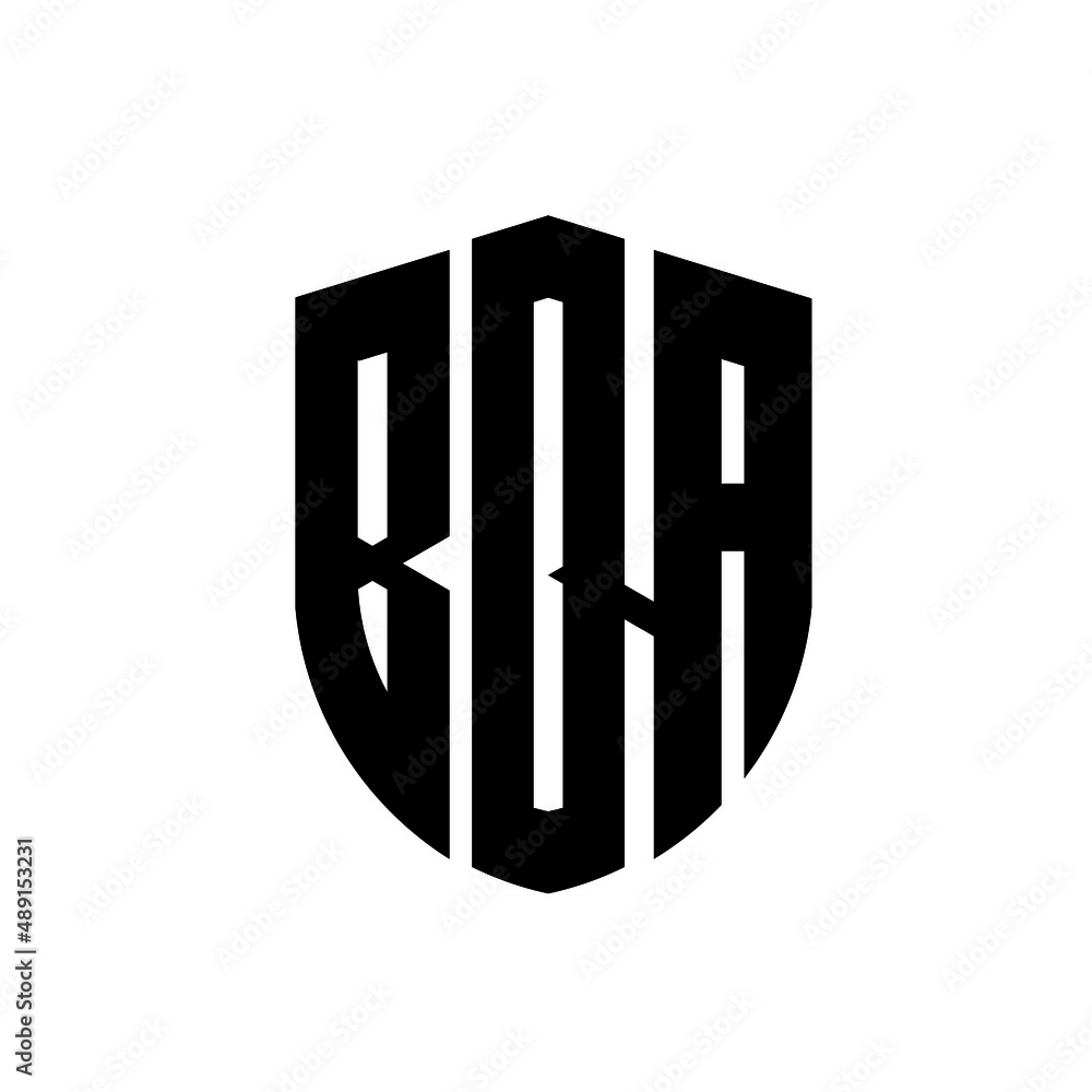 BQA letter logo design. BQA modern letter logo with black background ...