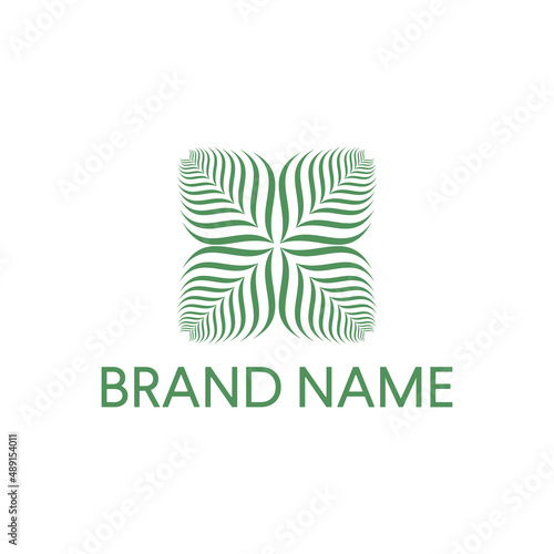 Palm leaf logo design. luxury elegant palm tree symbol template
