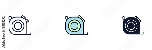 Measurement tape icon symbol template for graphic and web design collection logo vector illustration