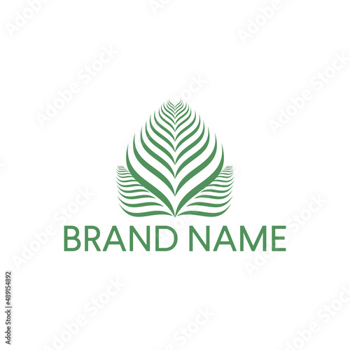 Palm leaf logo design. luxury elegant palm symbol template