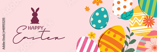 Carta da parati Happy easter egg greeting card background template