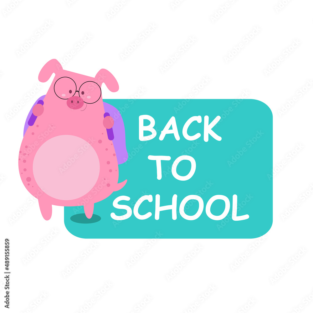 cute pig with bag on shoulder back to school
cute pig with bag on shoulder back to school