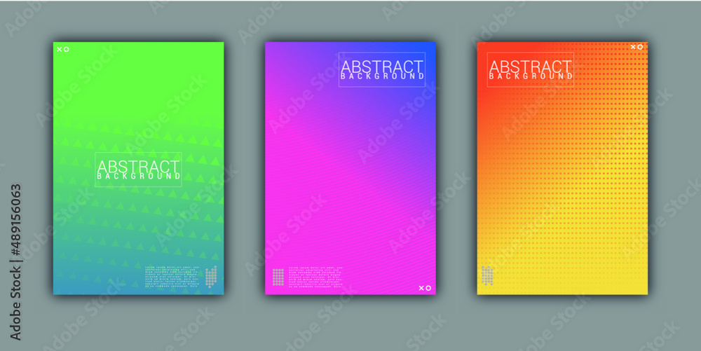 Minimalistic vector background design of bright colored abstract pattern background. Blue, green, pink, yellow placard, poster, flyer, banner template.