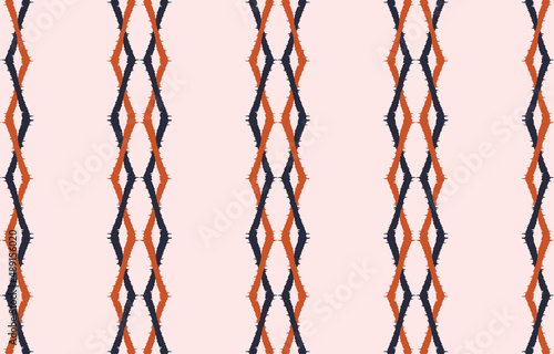 Beautiful ethnic kat art. Seamless rhombus pattern in tribal, folk embroidery chevron style. Ogee geometric art ornament print. Design for carpet, wallpaper, clothing, wrapping, fabric.