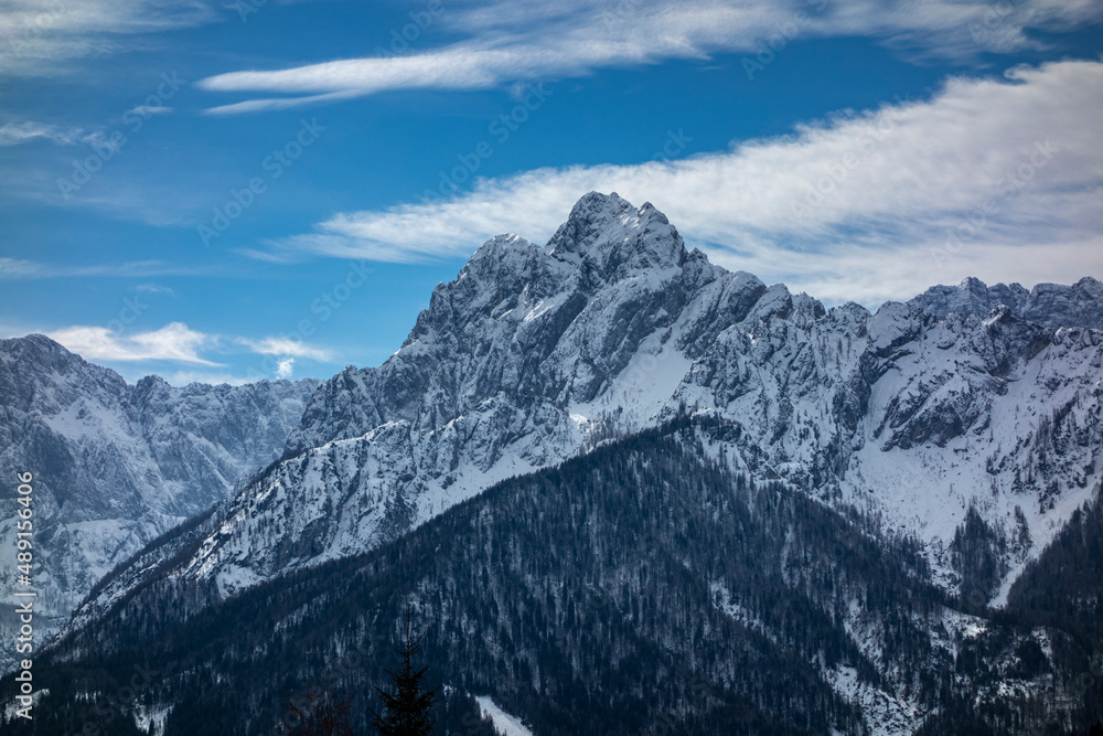 Obraz premium View of the Velika Ponca from the tri-border, Slovenia