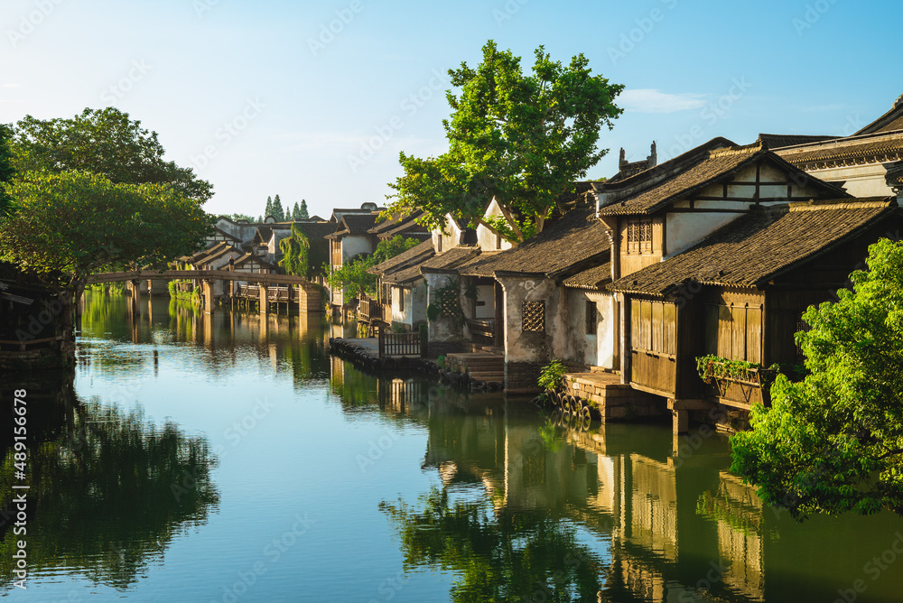 scenery of wuzhen, a historic scenic water town in zhejiang, china scenery of wuzhen, a historic scenic water town in zhejiang, china