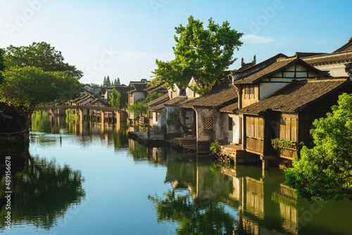 scenery of wuzhen, a historic scenic water town in zhejiang, china photo