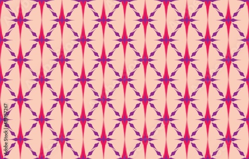 Beautiful ethnic kat art. Seamless rhombus pattern in tribal, folk embroidery chevron style. Ogee geometric art ornament print. Design for carpet, wallpaper, clothing, wrapping, fabric.