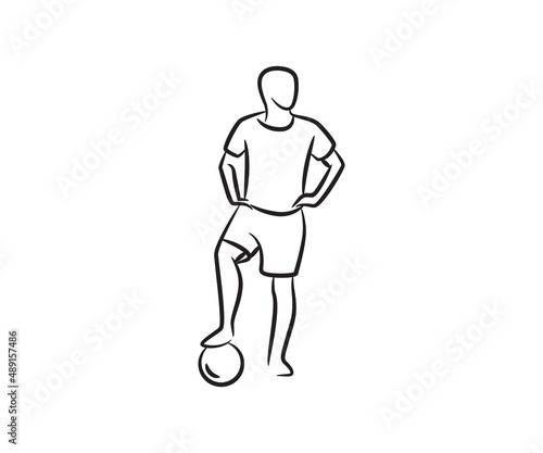 football player sketch line illustration © bigpa