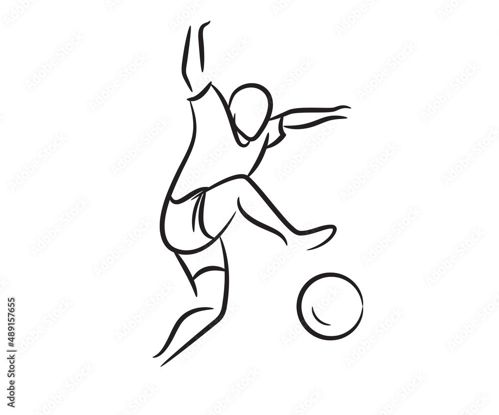football player sketch line illustration football player sketch line illustration