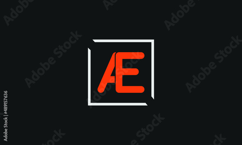 Alphabet letter icon logo AE