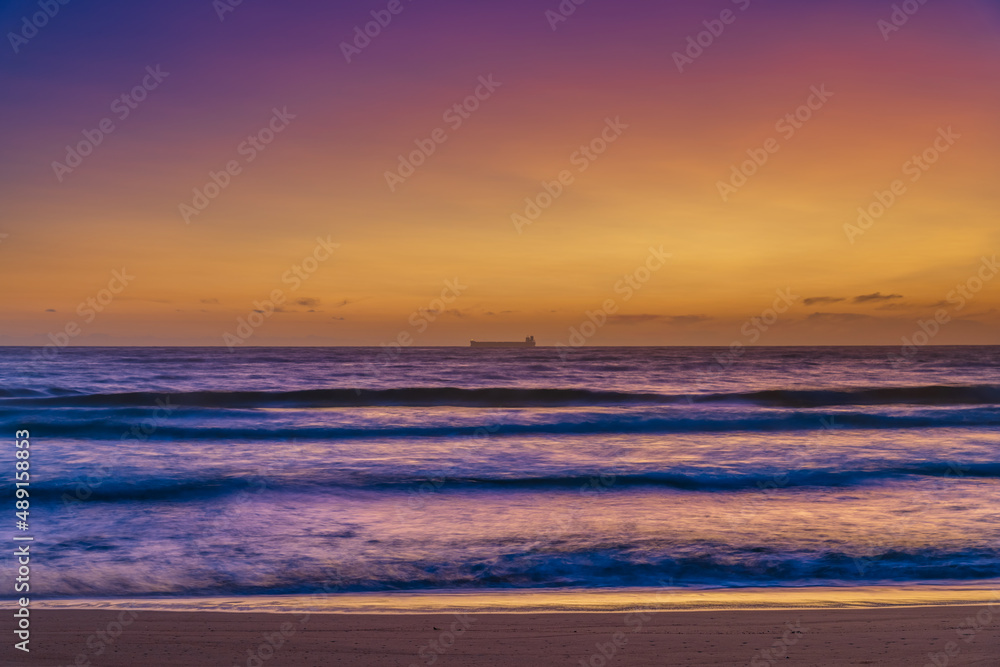 Orange glow sunrise seascape
