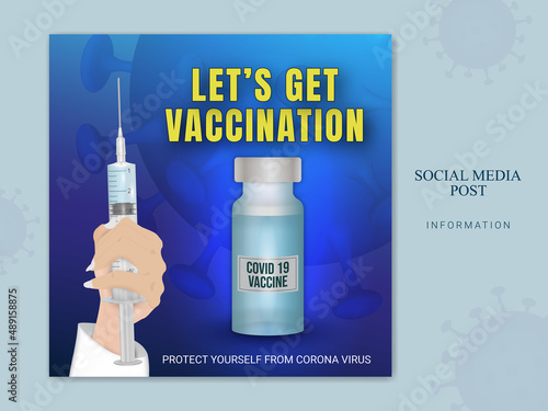 Social media posts to invite everyone to be vaccinated against covid 19