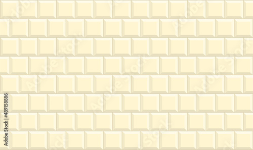 Subway tile background. Beige brick wall pattern for kitchen and bathroom. Vector illustration.