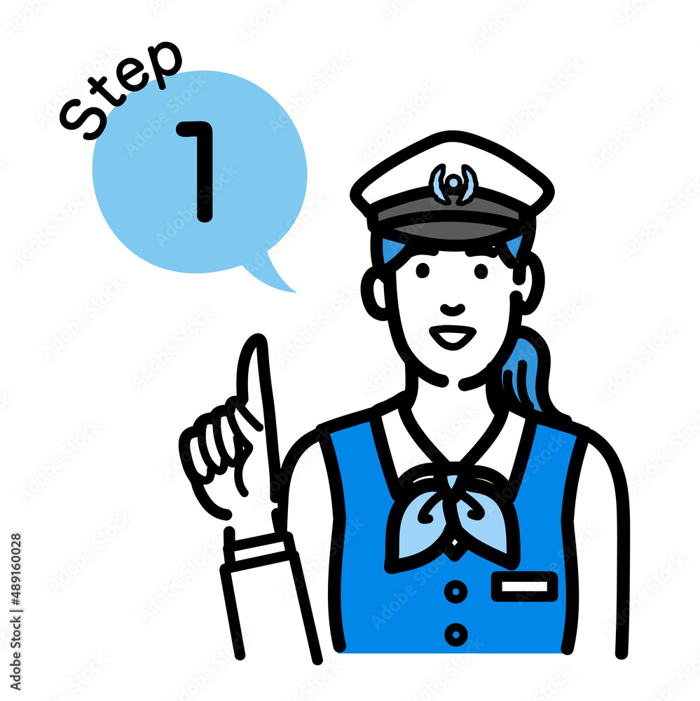 ステップ1　工程を説明する運転手の女性
