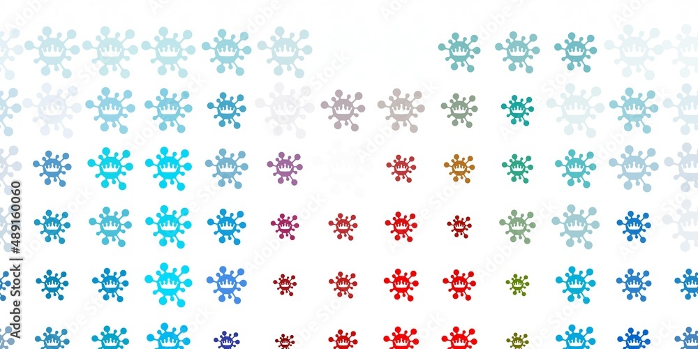 Light Blue, Red vector template with flu signs.