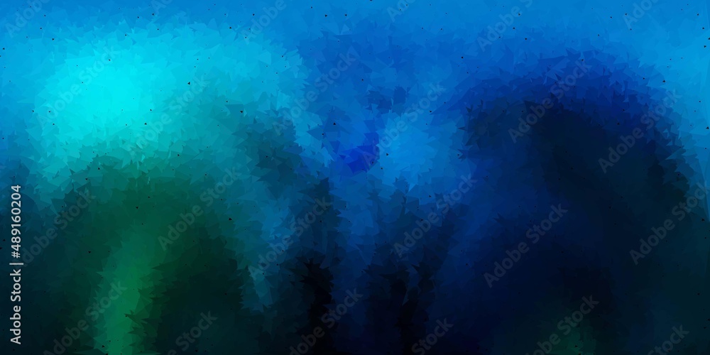 Fototapeta premium Dark blue, green vector abstract triangle pattern.