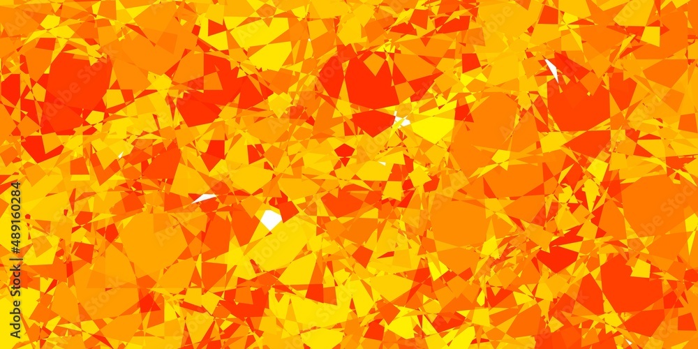 Dark Yellow vector background with polygonal forms.