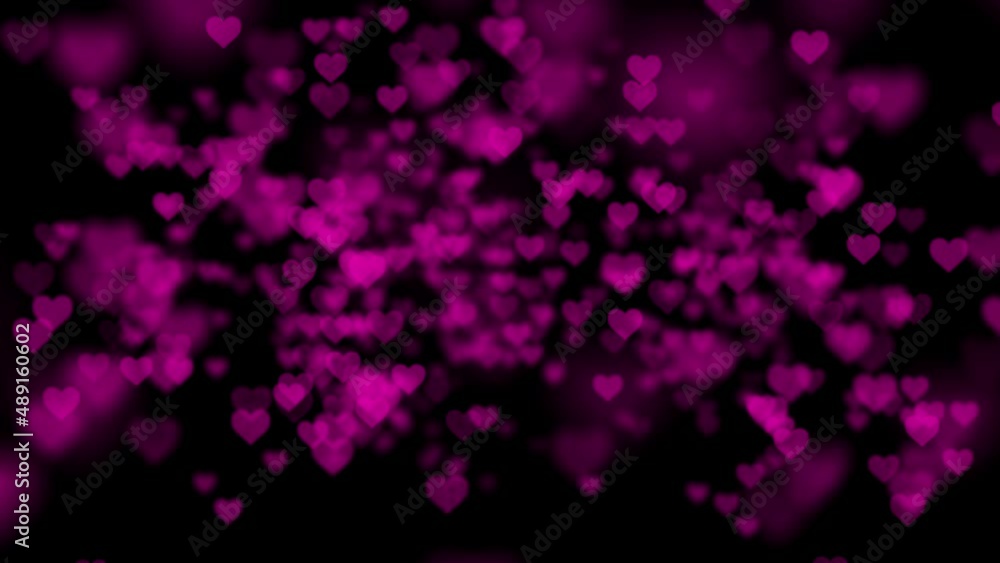 dynamic background with pulsating with pink hearts on a black background dynamic background with pulsating with pink hearts on a black background