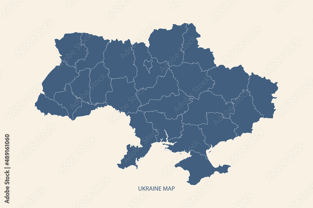 UKRAINE MAP with regions llustration vector