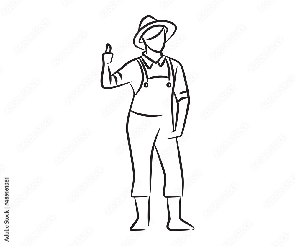 hand drawn and sketch farmer illustration hand drawn and sketch farmer illustration