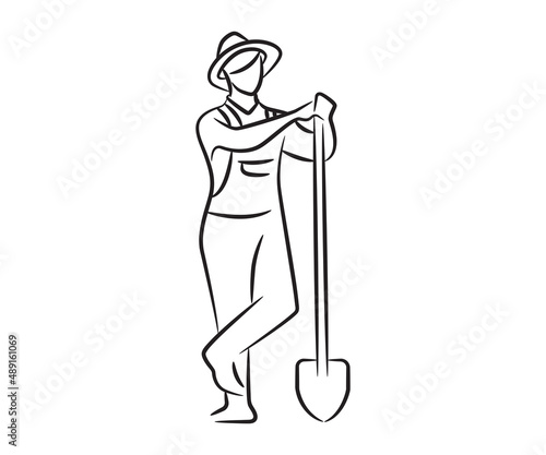 hand drawn and sketch farmer illustration