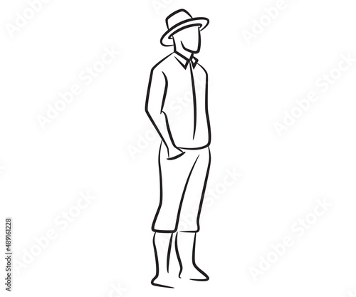 hand drawn and sketch farmer illustration