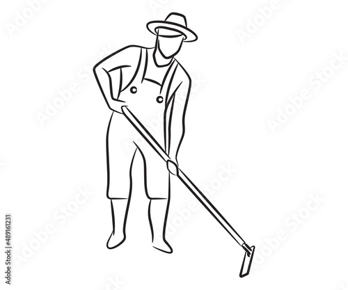 hand drawn and sketch farmer illustration
