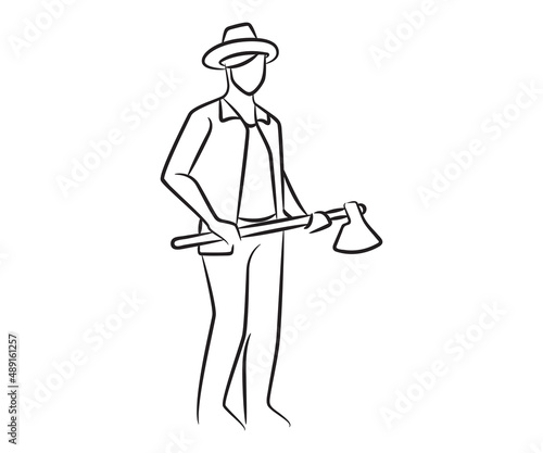 hand drawn and sketch farmer illustration