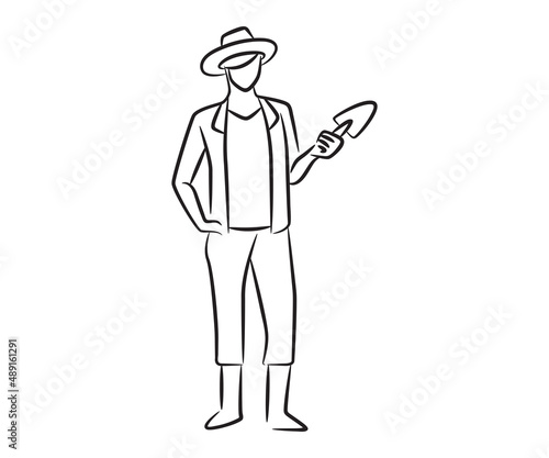 hand drawn and sketch farmer illustration