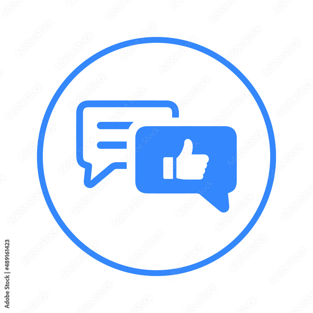 Chat, comment, feedback icon. Blue vector sketch. Chat, comment, feedback icon. Blue vector sketch.