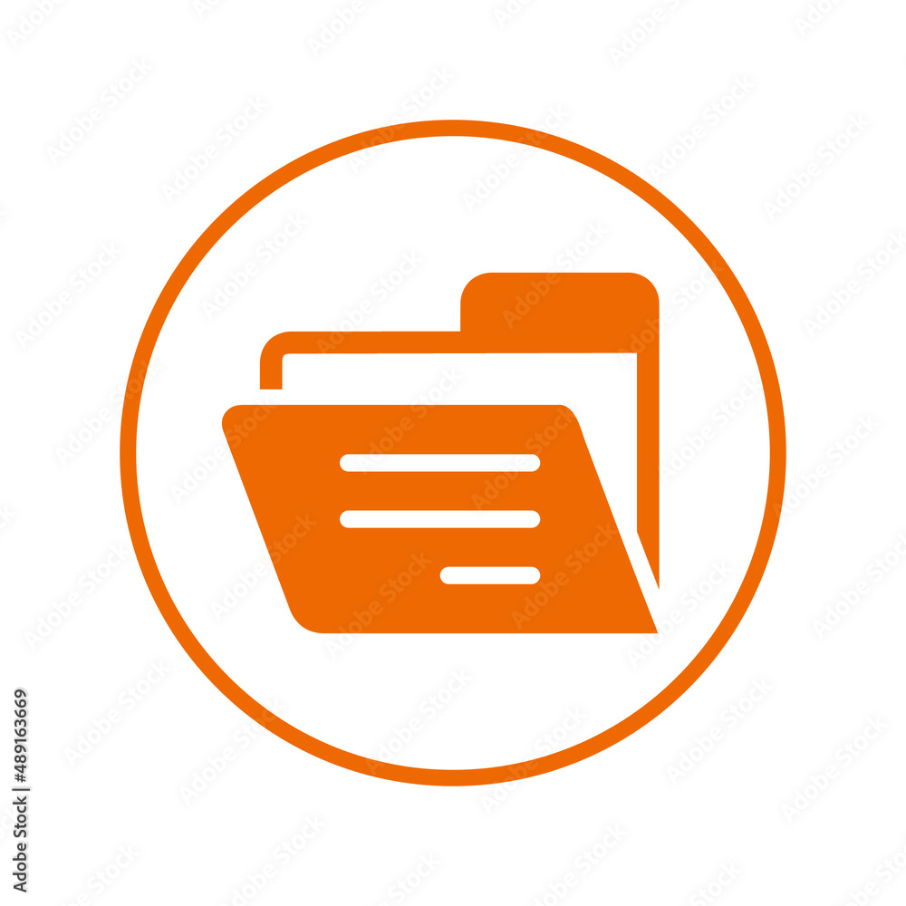 File, storage icon. Orange vector design. File, storage icon. Orange vector design.
