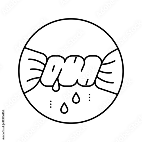 squeezing wet clothes line icon vector illustration