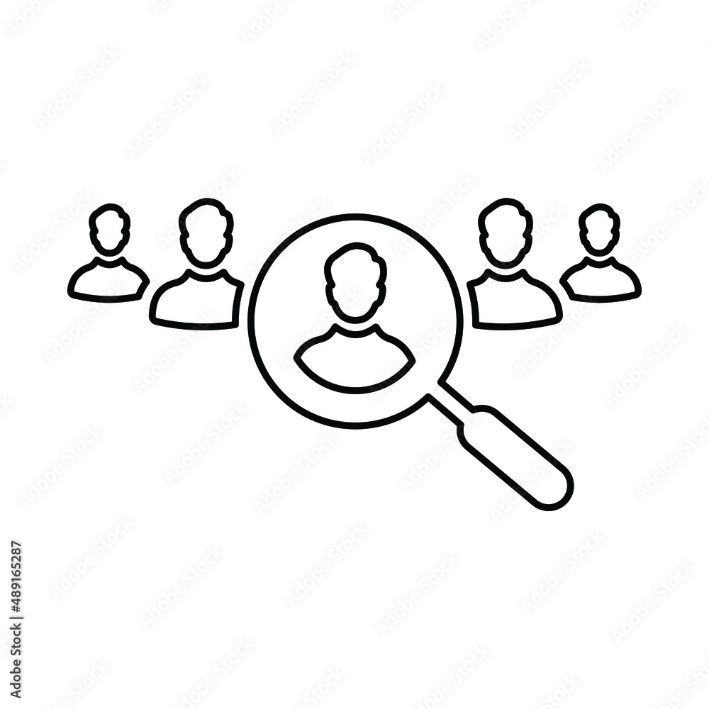 Find, talent, search outline icon. Line art sketch. Find, talent, search outline icon. Line art sketch.