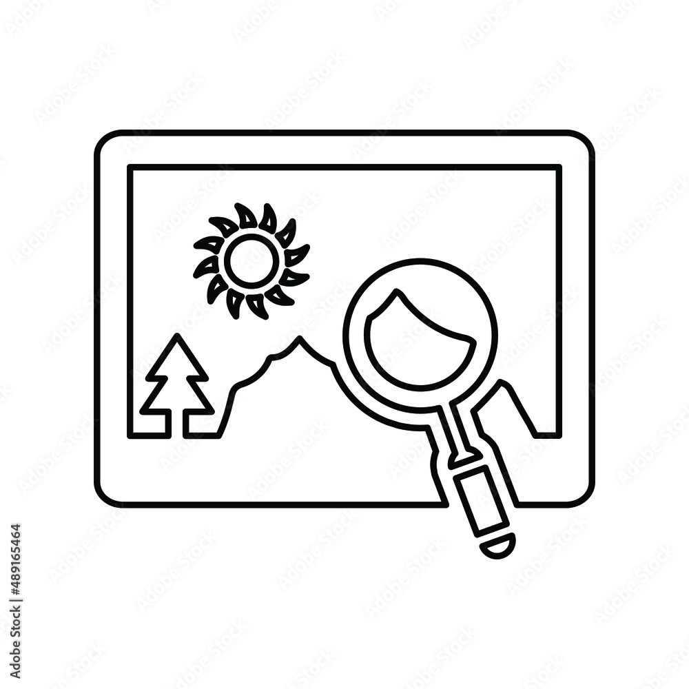 Gallery ,image, search line icon. Outline vector. Gallery ,image, search line icon. Outline vector.