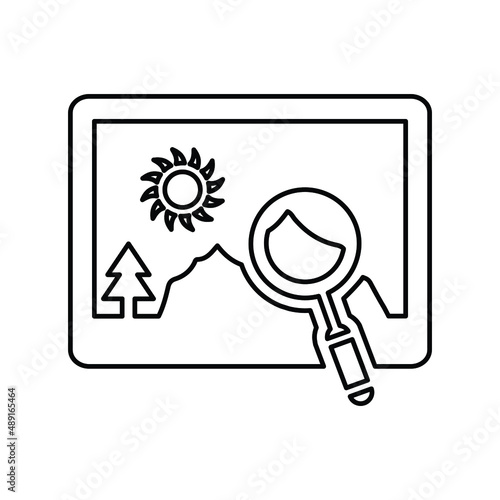 Gallery ,image, search line icon. Outline vector.